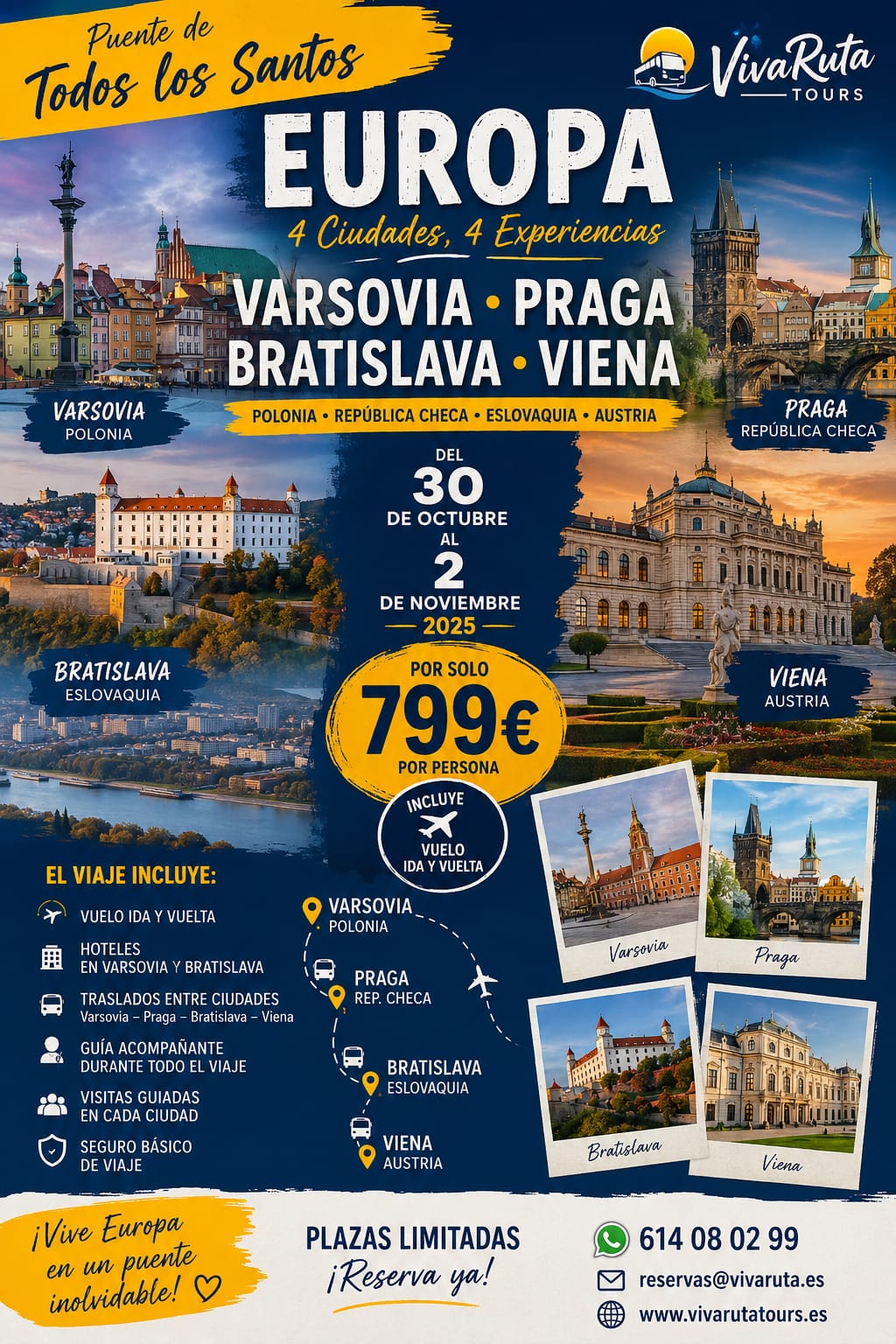 Varsovia, Praga, Bratislava y Viena